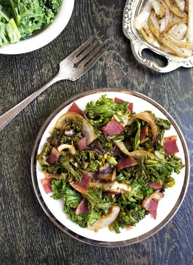 Turkey Bacon and Onion Kale Salad {GF and Low Carb} - FoodFaithFitness