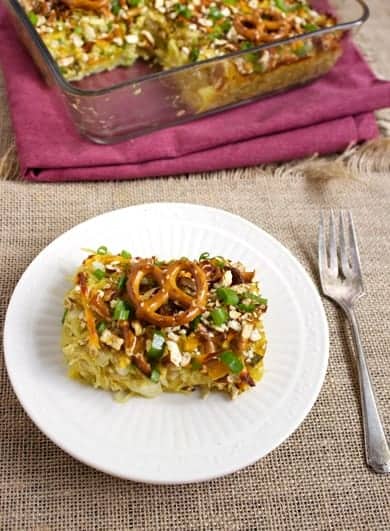 Pretzel & Honey Mustard Spaghetti Squash Casserole {Low Carb & Easily GF} - Food Faith Fitness