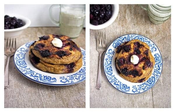 Oatmeal Blueberry Pancakes {GF} - Food Faith Fitness
