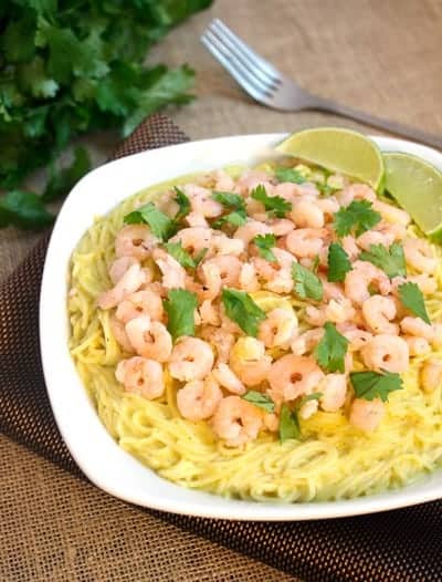 Creamy Curry Pasta with Shrimp {Gluten Free & Low fat} - Food Faith Fitness