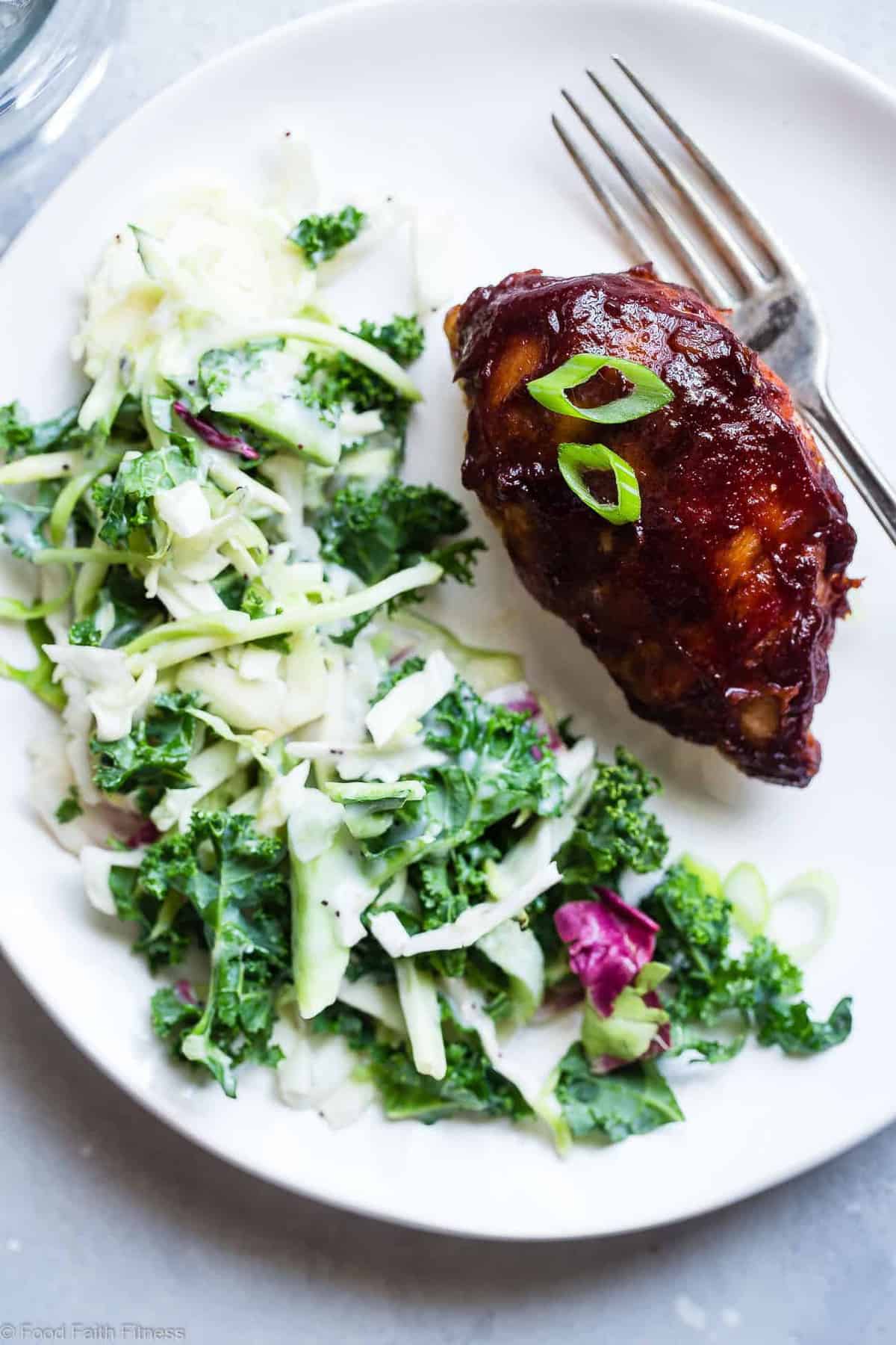 Bacon Wrapped Sweet and Sticky Stuffed Chicken Breast - This tastes like a bacon wrapped water chestnut, but in a 30 minute, weeknight, family friendly dinner that is easy, paleo and whole30 friendly! Only 210 calories and sugar free too! | #Foodfaithfitness | #Glutenfree #Paleo #Whole30 #Grainfree #healthy