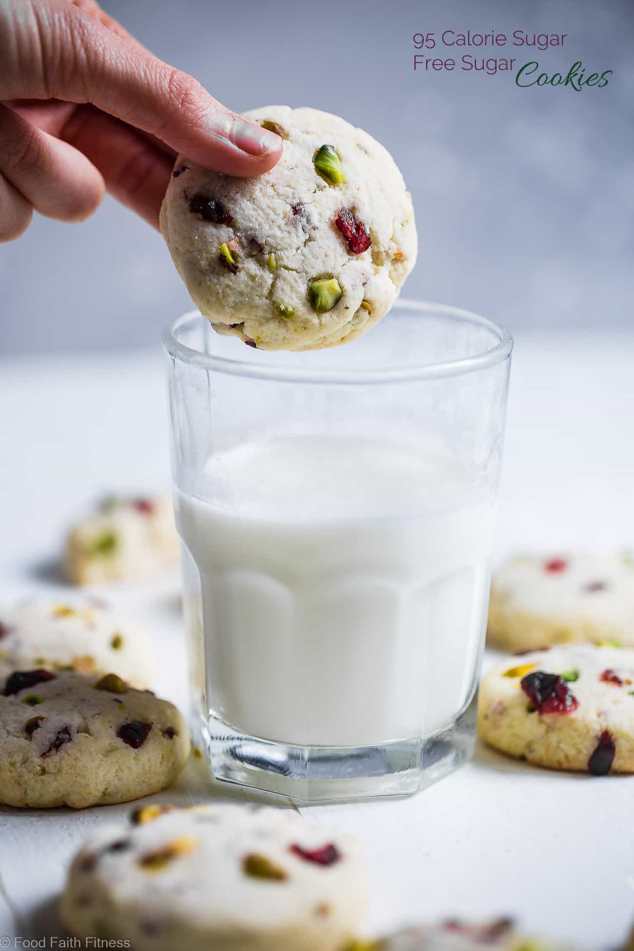 Gluten Free Sugar Free Sugar Cookies - These quick and easy, CHEWY sugar free sugar cookies have tangy and crunchy cranberries and pistachios! They're a healthier Christmas treat for only 95 calories! | #Foodfaithfitness | #Glutenfree #Sugarfree #Lowcarb #Healthy #Sugarcookies Gluten Free Sugar Free Sugar Cookies - These quick and easy, CHEWY sugar free sugar cookies have tangy and crunchy cranberries and pistachios! They're a healthier Christmas treat for only 95 calories! | #Foodfaithfitness | #Glutenfree #Sugarfree #Lowcarb #Healthy #Sugarcookies