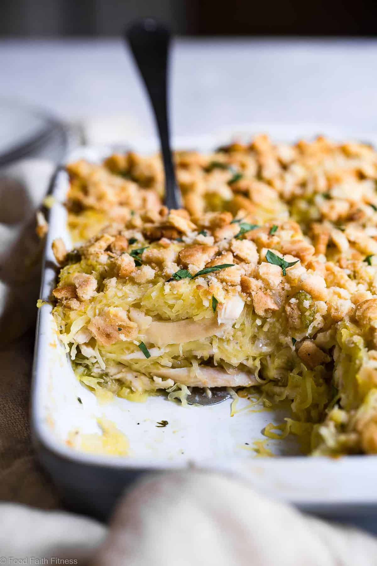Healthy Chicken "Noodle" Spaghetti Squash Casserole - This Healthy Chicken Noodle Casserole uses spaghetti squash so it's gluten free and dairy free! Homemade condensed chicken soup makes it SO creamy! The best healthy comfort food! | #Foodfaithfitness | #Glutenfree #Healthy #Dairyfree #Spaghettisquash #Casserole Healthy Chicken "Noodle" Spaghetti Squash Casserole - This Healthy Chicken Noodle Casserole uses spaghetti squash so it's gluten free and dairy free! Homemade condensed chicken soup makes it SO creamy! The best healthy comfort food! | #Foodfaithfitness | #Glutenfree #Healthy #Dairyfree #Spaghettisquash #Casserole