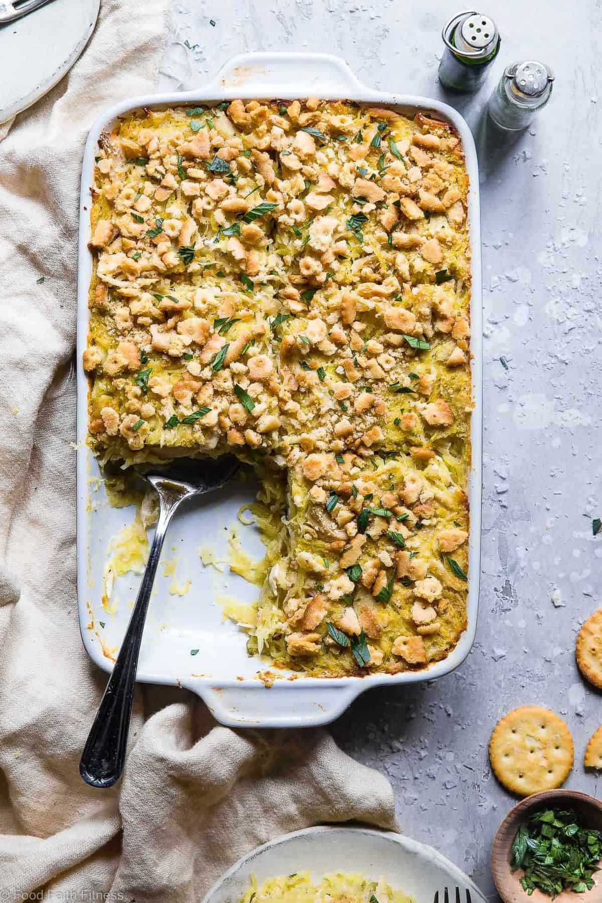 Healthy Chicken "Noodle" Spaghetti Squash Casserole - This Healthy Chicken Noodle Casserole uses spaghetti squash so it's gluten free and dairy free! Homemade condensed chicken soup makes it SO creamy! The best healthy comfort food! | #Foodfaithfitness | #Glutenfree #Healthy #Dairyfree #Spaghettisquash #Casserole Healthy Chicken "Noodle" Spaghetti Squash Casserole - This Healthy Chicken Noodle Casserole uses spaghetti squash so it's gluten free and dairy free! Homemade condensed chicken soup makes it SO creamy! The best healthy comfort food! | #Foodfaithfitness | #Glutenfree #Healthy #Dairyfree #Spaghettisquash #Casserole