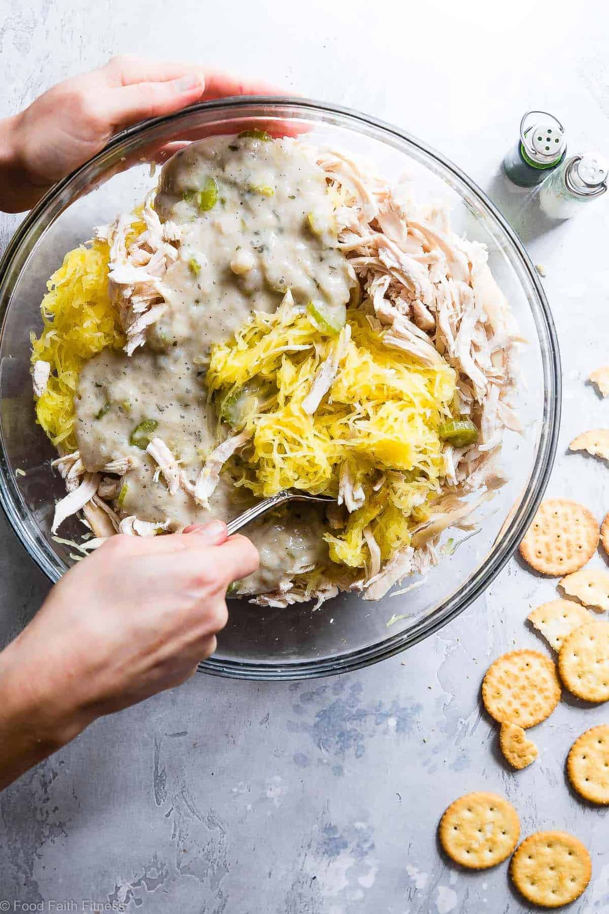 Healthy Chicken "Noodle" Spaghetti Squash Casserole - This Healthy Chicken Noodle Casserole uses spaghetti squash so it's gluten free and dairy free! Homemade condensed chicken soup makes it SO creamy! The best healthy comfort food! | #Foodfaithfitness | #Glutenfree #Healthy #Dairyfree #Spaghettisquash #Casserole Healthy Easy Chicken Noodle Casserole - This Healthy Chicken Noodle bake uses spaghetti squash so it's gluten free and dairy free! Homemade condensed chicken soup makes it SO creamy! The best healthy comfort food! | #Foodfaithfitness | #Glutenfree #Healthy #Dairyfree #Spaghettisquash #Casserole