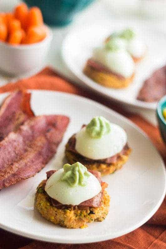 Mexican Carrot Fritters with Bacon and Egg #glutenfree #Healthy #Breakfast #Recipe - Food Faith Fitness