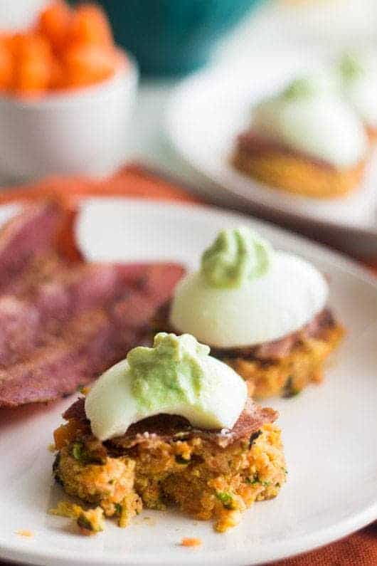 Mexican Carrot Fritters with Bacon and Egg #glutenfree #Healthy #Breakfast #Recipe - Food Faith Fitness