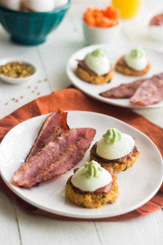 Mexican Carrot Fritters with Bacon and Egg #glutenfree #Healthy #Breakfast #Recipe - Food Faith Fitness