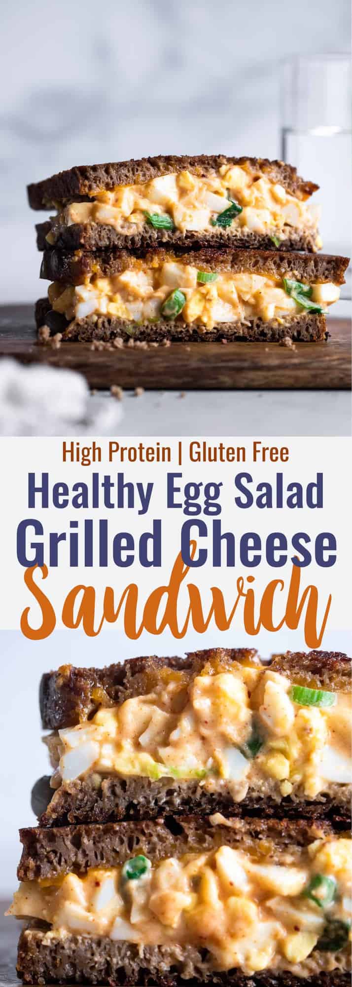 Healthy Egg Salad Grilled Cheese Sandwich - A fun twist on a classic that is quick, easy and great for kids and adults! High protein and Gluten Free option! | #Foodfaithfitness | #Healthy #Glutenfree #Sandwich #lunch