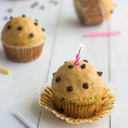 Single Serving Skinny Chocolate Peanut Butter Cupcakes - Food Faith Fitness | #glutenfree #healthy #cupcake #recipe