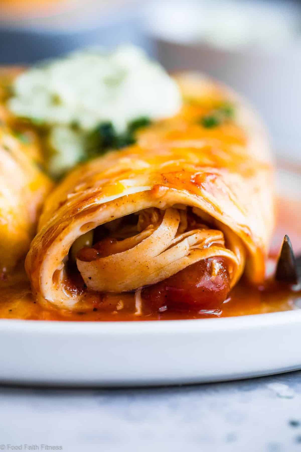 Healthy Low Carb Chicken Enchiladas - This gluten free Healthy Low Carb Chicken Enchilada Recipe uses a secret ingredient to make it low carb, protein PACKED and under 500 calories for a HUGE serving! These do NOT taste healthy and even picky eaters love them! | #Foodfaithfitness | #Lowcarb #Glutenfree #Healthy #Grainfree #Enchiladas Healthy Low Carb Chicken Enchiladas - This gluten free Healthy Low Carb Chicken Enchilada Recipe uses a secret ingredient to make it low carb, protein PACKED and under 500 calories for a HUGE serving! These do NOT taste healthy and even picky eaters love them! | #Foodfaithfitness | #Lowcarb #Glutenfree #Healthy #Grainfree #Enchiladas