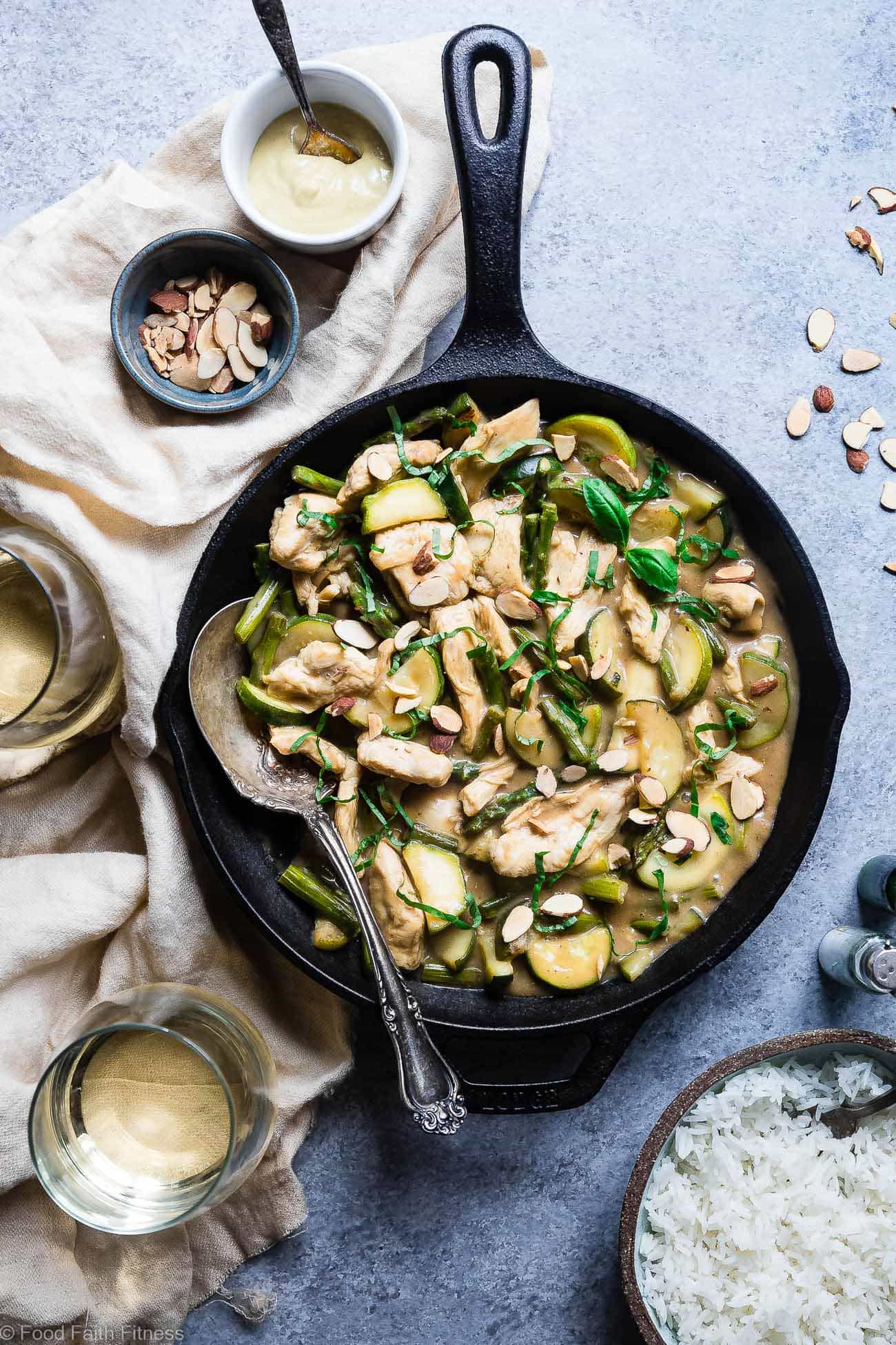 Easy Paleo Honey Mustard Chicken Skillet - This paleo friendly chicken skillet is quick, easy and healthy! It's kid-friendly, 30 minute meal that makes great leftovers and perfect for busy weeknights! | Foodfaithfitness.com | @FoodFaithFit