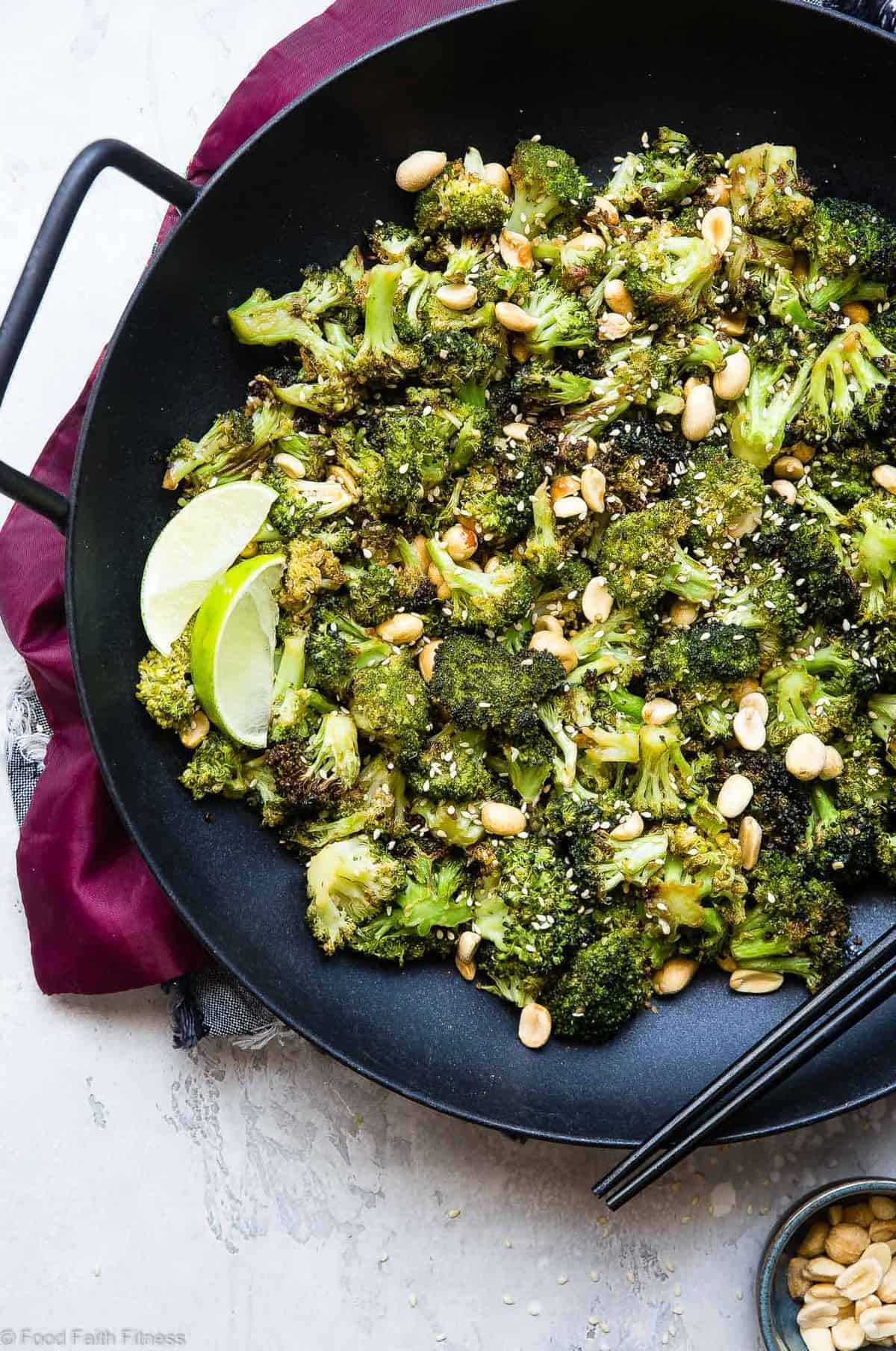 Air Fryer Roasted Asian Broccoli - This healthy, gluten free and low carb Asian broccoli has a spicy, Asian dressing to give a kick to your next meal! Sure to make your family LOVE vegetables and an oven roasted option is included! | #Foodfaithfitness | #Vegan #Healthy #AirFyer #Glutenfree #Lowcarb Air Fryer Roasted Asian Broccoli - This healthy, gluten free and low carb Asian broccoli has a spicy, Asian dressing to give a kick to your next meal! Sure to make your family LOVE vegetables and an oven roasted option is included! | #Foodfaithfitness | #Vegan #Healthy #AirFyer #Glutenfree #Lowcarb