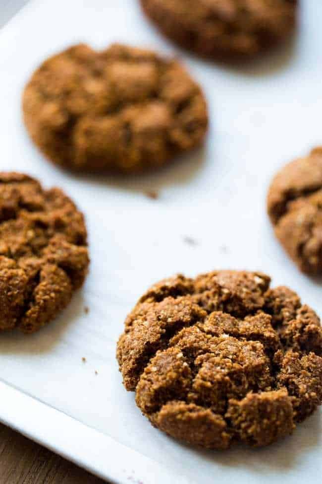 Paleo Gingersnaps - Completely butter free, gluten free and grain free, you will be amazed that these Christmas cookies taste better than Grandmas! Seriously, the best! | Foodfaithfitness.com | #recipe