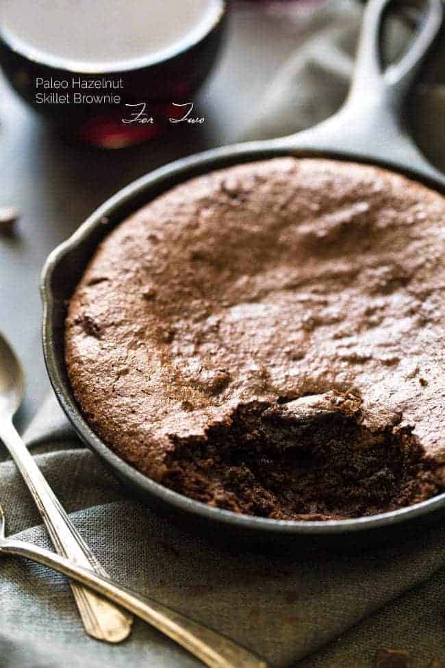 Hazelnut Paleo Brownies for Two - Ultra rich and fudgy you would never know these are gluten free and healthy! So easy and ready in under 30 mins! | Foodfaithfitness.com | @FoodFaithFit