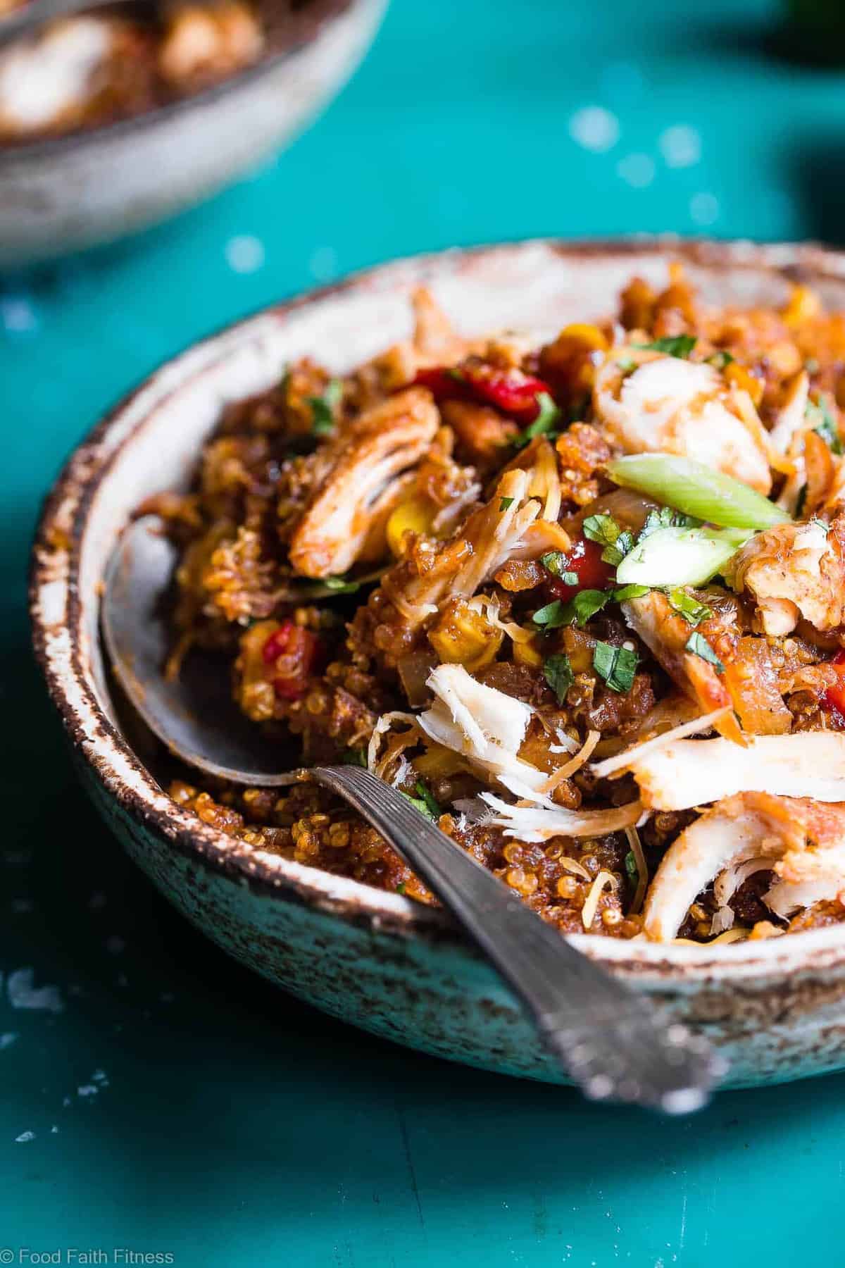 Slow Cooker Healthy BBQ Chicken Quinoa Casserole - This chicken and quinoa casserole is made in the crock pot so it's SUPER quick and easy. Perfect for weeknights and the WHOLE family will love it - even picky eaters! | #Foodfaithfitness | #Glutenfree #Dairyfree #Healthy #Slowcooker #Crockpot Slow Cooker Healthy BBQ Chicken Quinoa Casserole - This chicken and quinoa casserole is made in the crock pot so it's SUPER quick and easy. Perfect for weeknights and the WHOLE family will love it - even picky eaters! | #Foodfaithfitness | #Glutenfree #Dairyfree #Healthy #Slowcooker #Crockpot