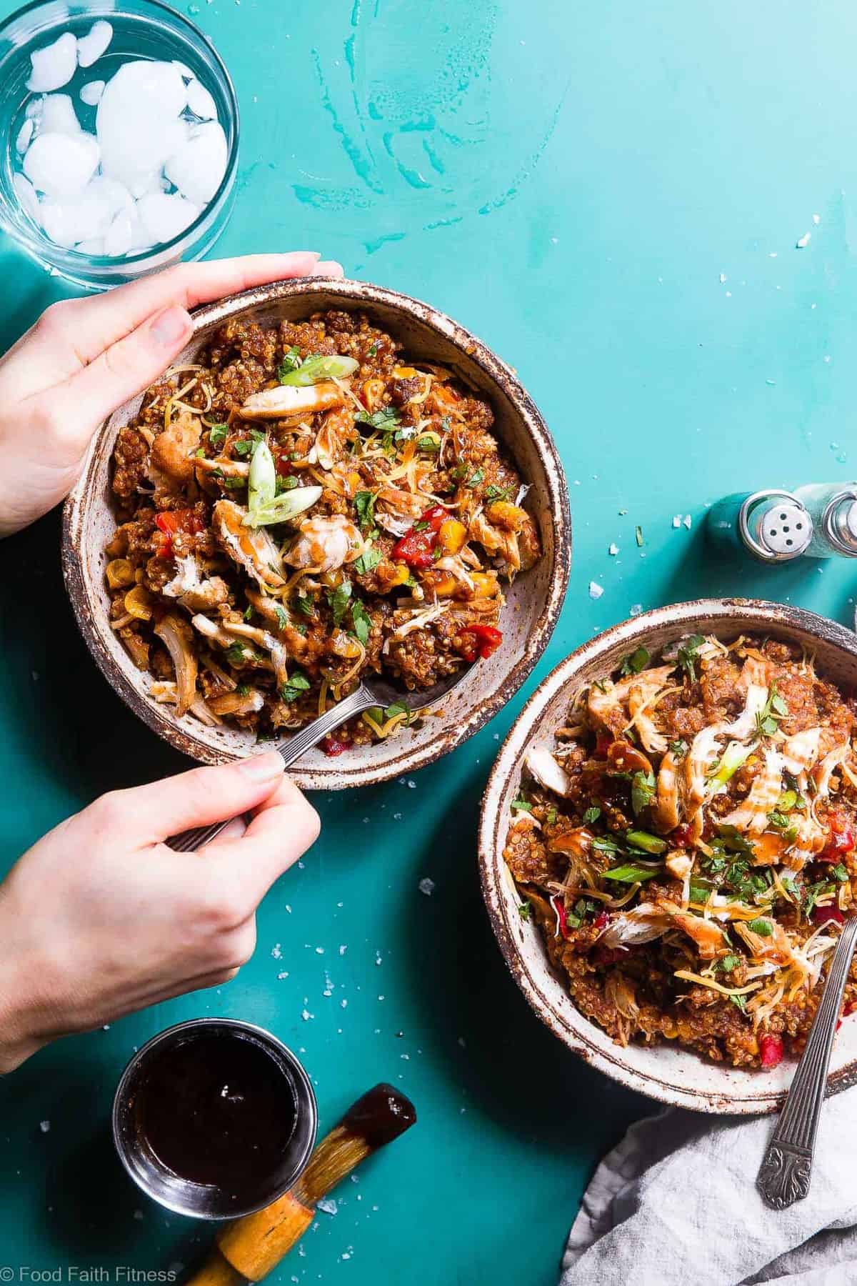 Slow Cooker Healthy BBQ Chicken Quinoa Casserole - This chicken and quinoa casserole is made in the crock pot so it's SUPER quick and easy. Perfect for weeknights and the WHOLE family will love it - even picky eaters! | #Foodfaithfitness | #Glutenfree #Dairyfree #Healthy #Slowcooker #Crockpot Slow Cooker Healthy BBQ Chicken Quinoa Casserole - This chicken quinoa bake is made in the crock pot so it's SUPER quick and easy. Perfect for weeknights and the WHOLE family will love it - even picky eaters! | #Foodfaithfitness | #Glutenfree #Dairyfree #Healthy #Slowcooker #Crockpot