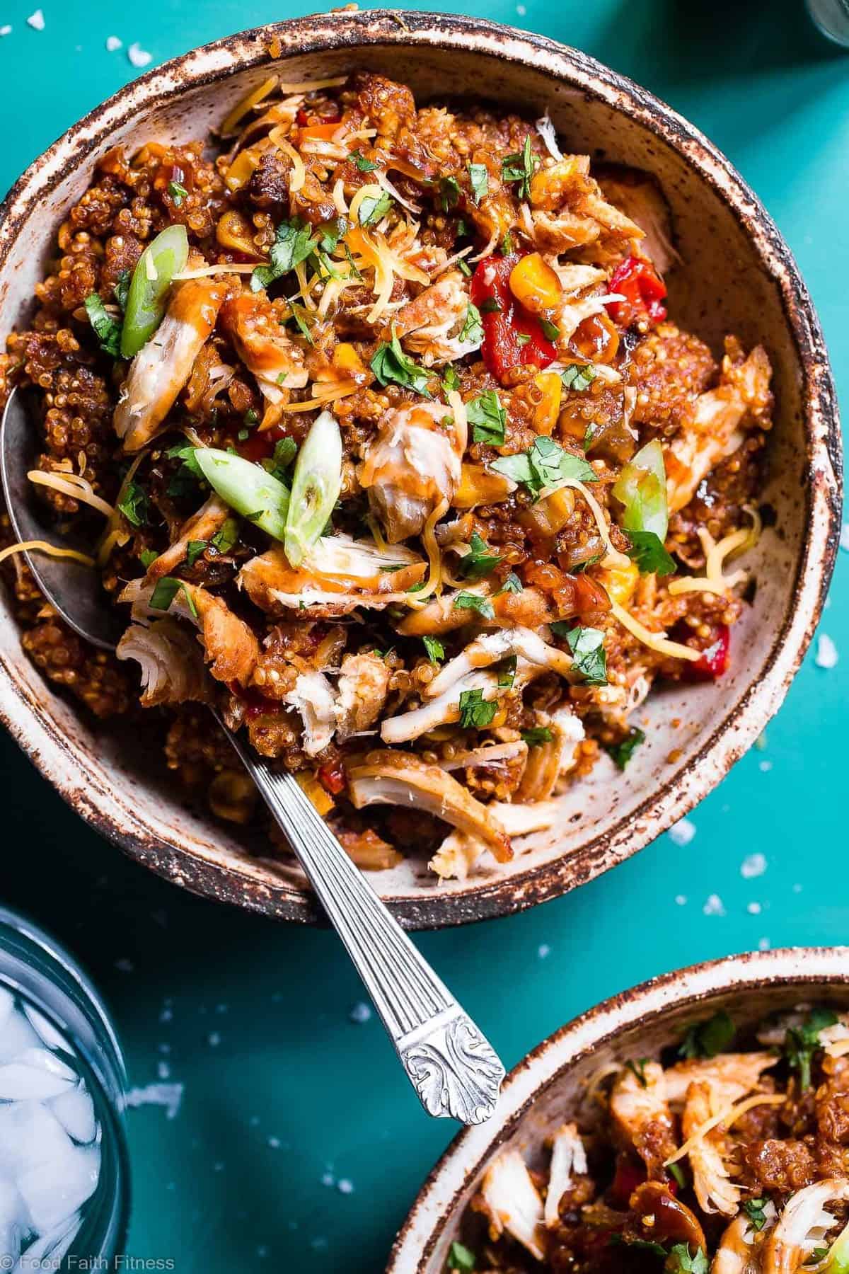 Slow Cooker Healthy BBQ Chicken Quinoa Casserole - This chicken and quinoa casserole is made in the crock pot so it's SUPER quick and easy. Perfect for weeknights and the WHOLE family will love it - even picky eaters! | #Foodfaithfitness | #Glutenfree #Dairyfree #Healthy #Slowcooker #Crockpot Slow Cooker Healthy BBQ Chicken Quinoa Casserole - This chicken and quinoa casserole is made in the crock pot so it's SUPER quick and easy. Perfect for weeknights and the WHOLE family will love it - even picky eaters! | #Foodfaithfitness | #Glutenfree #Dairyfree #Healthy #Slowcooker #Crockpot