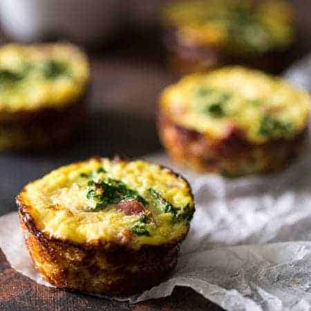 Paleo Ham, Egg and Cauliflower Egg Muffins - A healthy. protein packed portable breakfast that is ready in under 30 mins! | Foodfaithfitness.com | @FoodFaithFit