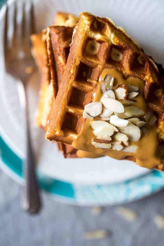 Paleo Protein Waffles - Single serve, packed with protein, and ready in 5 minutes so you can have healthy, gluten free waffles any day of the week! | Foodfaithfitness.com | @FoodFaithFit