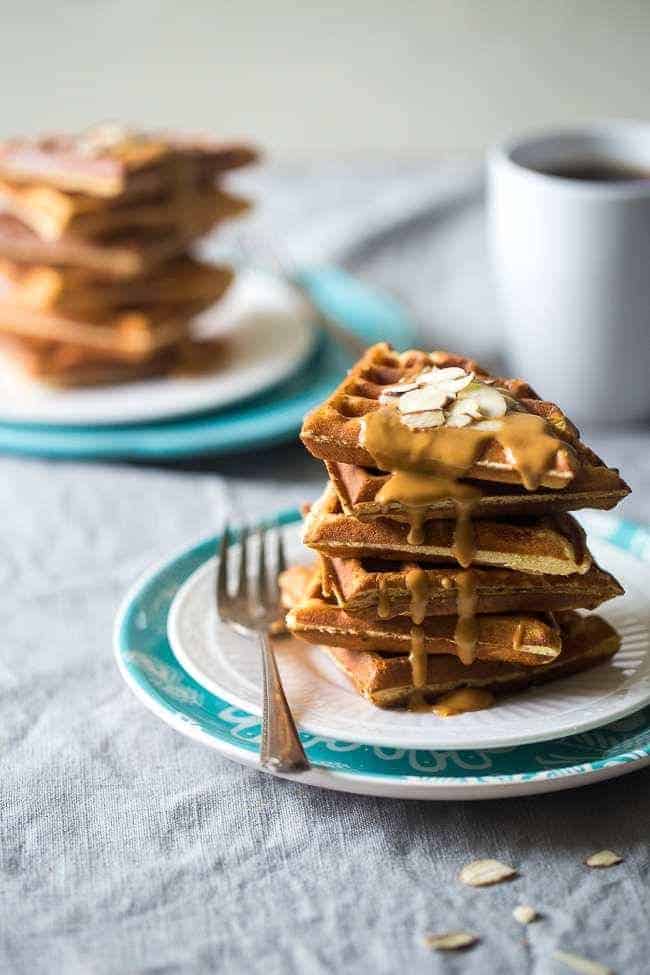 Paleo Protein Waffles - Single serve, packed with protein, and ready in 5 minutes so you can have healthy, gluten free waffles any day of the week! | Foodfaithfitness.com | @FoodFaithFit