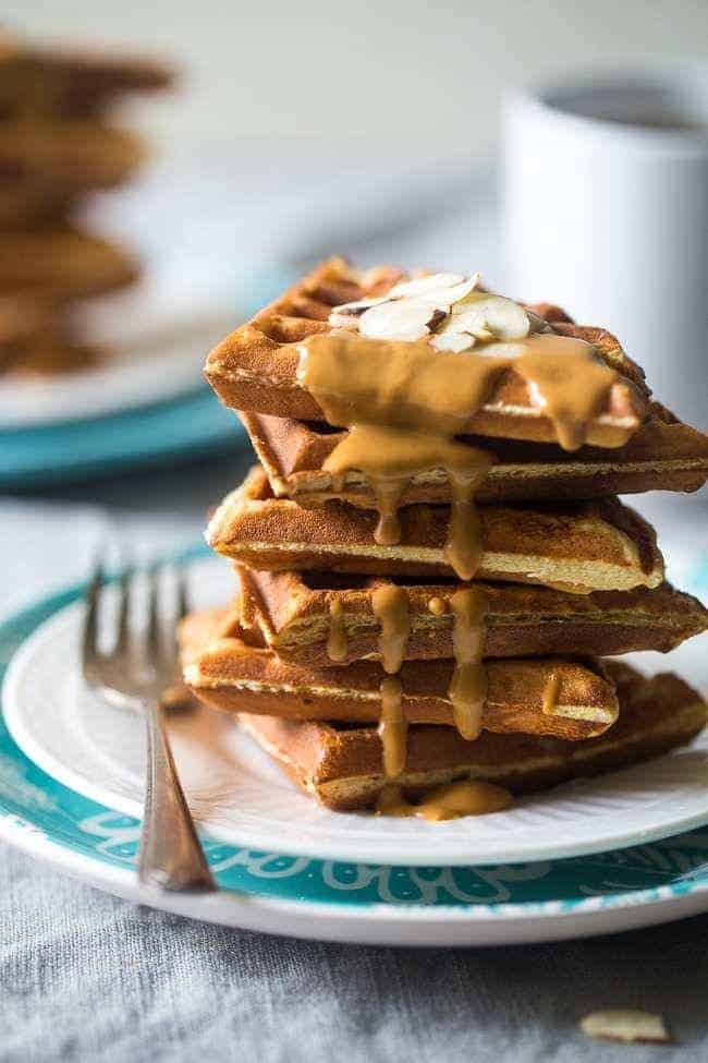 Paleo Protein Waffles - Single serve, packed with protein, and ready in 5 minutes so you can have healthy, gluten free waffles any day of the week! | Foodfaithfitness.com | @FoodFaithFit