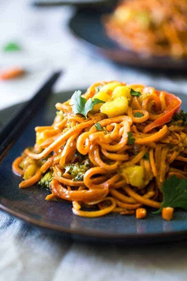 Vegan Coconut Sweet Potato Curry with Sweet Potato Noodles – This curry is ULTRA creamy and loaded with veggies, for a quick and SO easy, healthy dinner that is gluten free, vegan and paleo friendly! This has RAVE reader reviews! | #FoodFaithFitness | #Glutenfree #Vegan #Paleo #Dairyfree #Healthy Vegan Coconut Sweet Potato Curry with Sweet Potato Noodles – This curry is ULTRA creamy and loaded with veggies, for a quick and SO easy, healthy dinner that is gluten free, vegan and paleo friendly! This has RAVE reader reviews! | #FoodFaithFitness | #Glutenfree #Vegan #Paleo #Dairyfree #Healthy