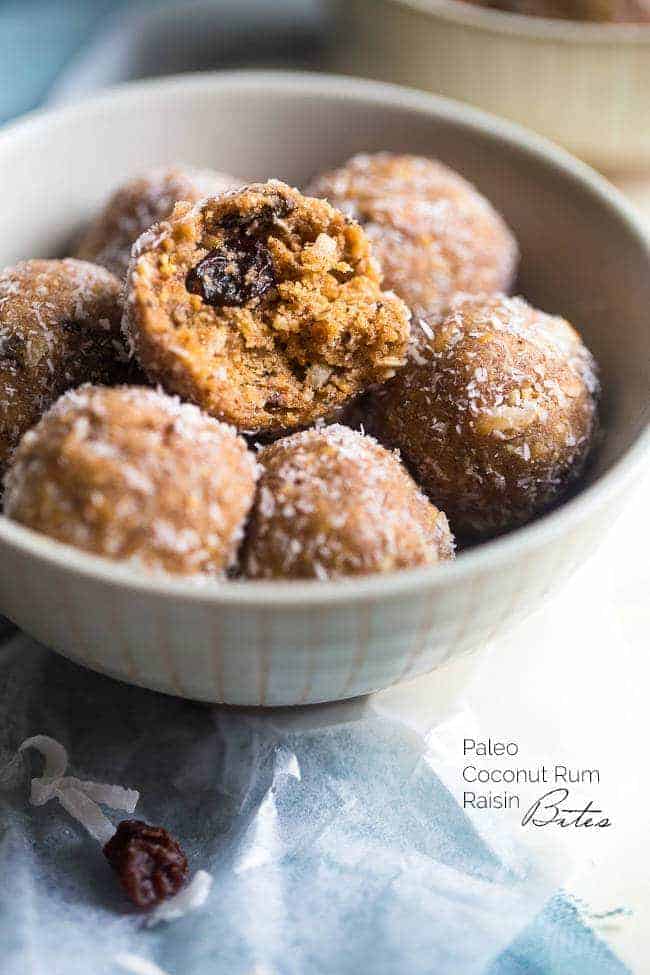 Coconut Rum Raisin Energy Balls
