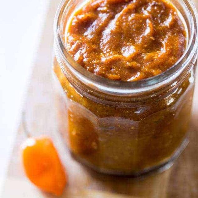 Paleo Mango Curry Homemade BBQ Sauce - This homemade BBQ sauce is naturally sweetened with dates and mangoes, and has a spicy curry kick! It's quick, easy, Paleo/Vegan-friendly and so healthy! Perfect for summer! | Foodfaithfitness.com | @FoodFaithFit