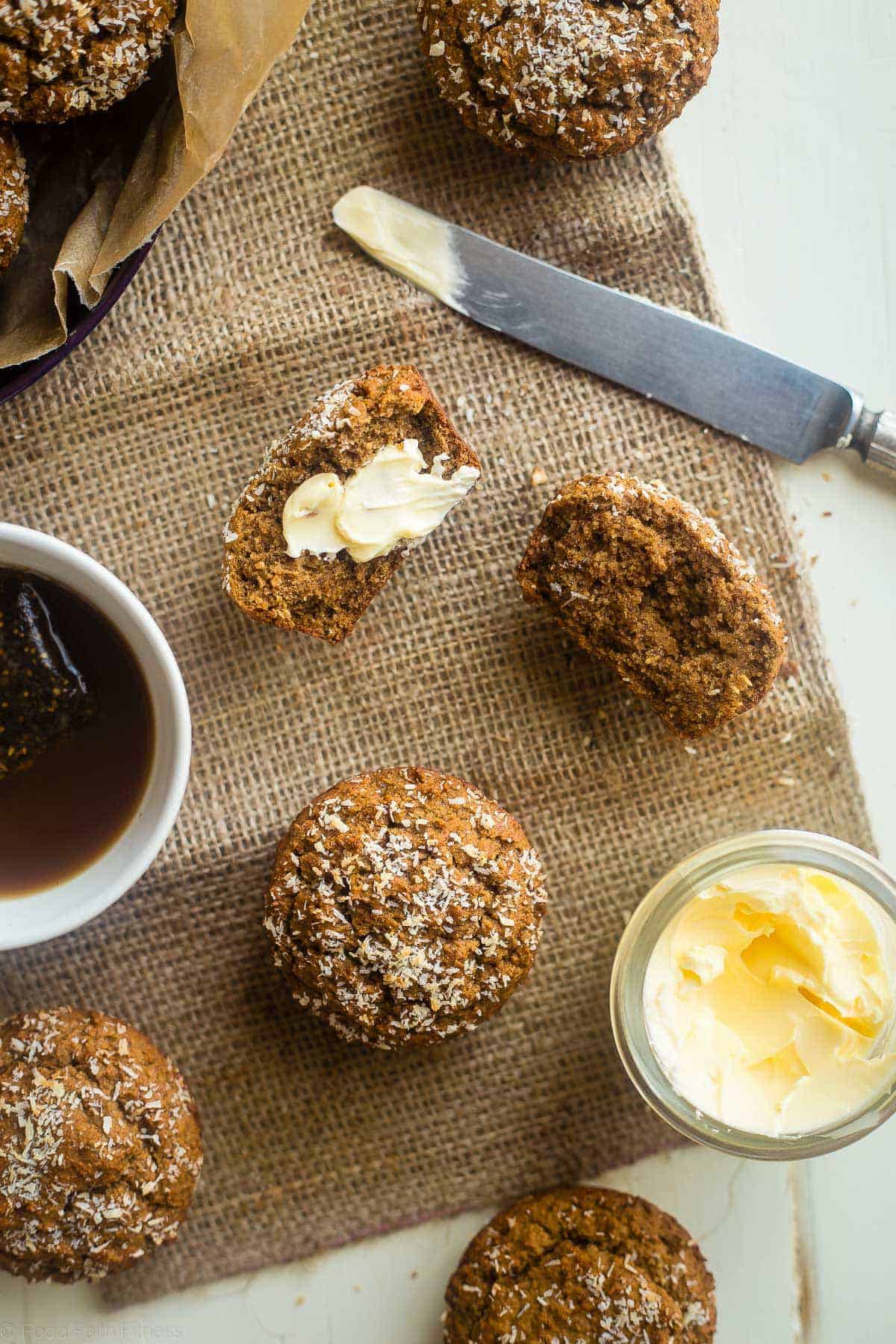 Gluten Free Vegan Vanilla Chai Protein Muffins - These are muffins are loaded with spicy-sweet chai flavor, protein and are SO easy to make! Perfect for a portable, healthy breakfast or snack that freezes well! | Foodfaithfitness.com | @FoodFaithFit
