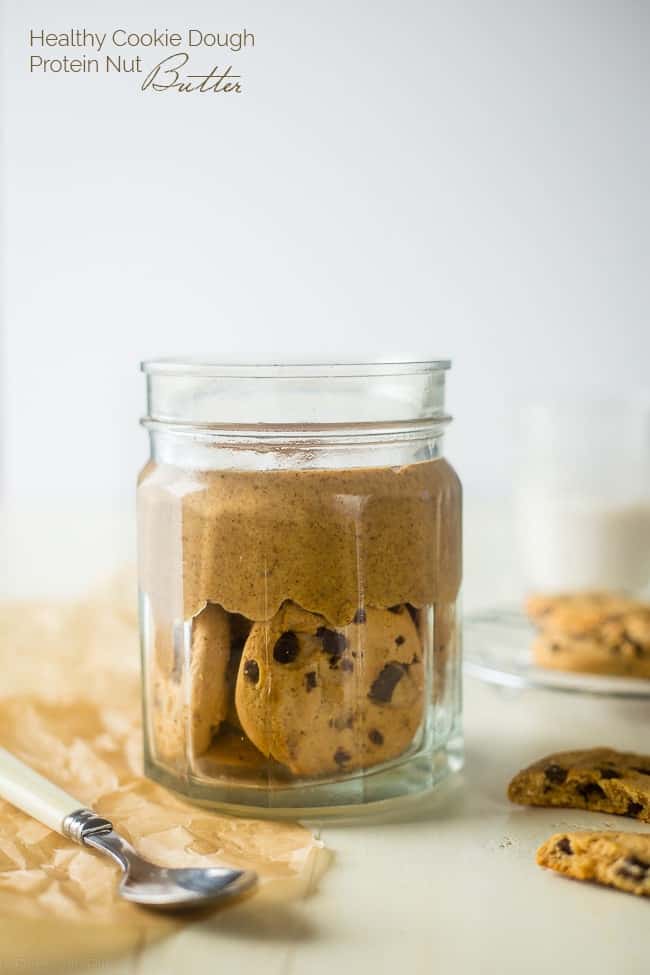 Cookie Dough Protein Almond Butter - This quick and easy homemade almond butter recipe tastes like cookie dough! You'll never know it's healthy, gluten free and packed with protein! | Foodfaithfitness.com | @FoodFaithFit