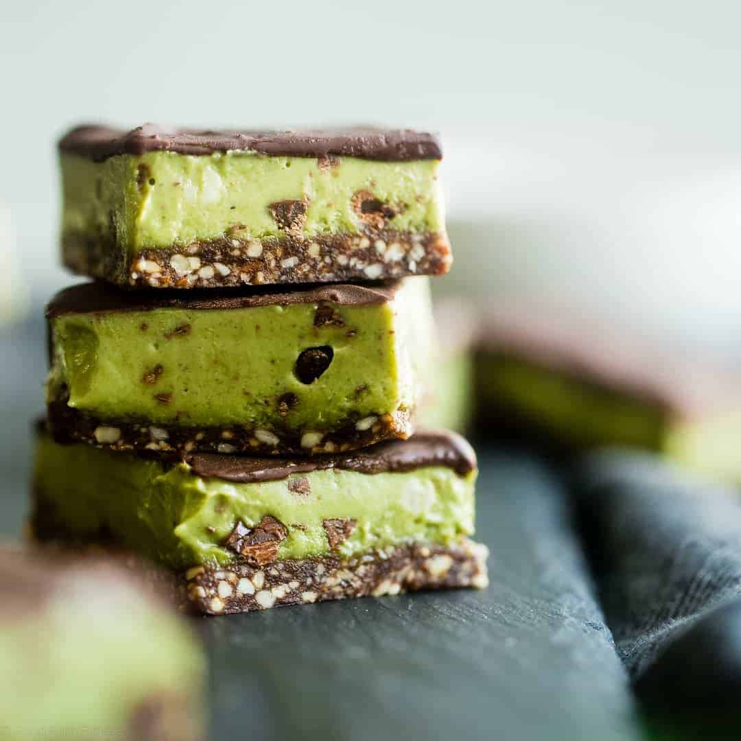 Mint Chocolate Cashew Cream No-Bake Bars