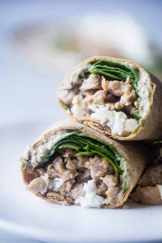 Pesto Freezer Breakfast Burritos