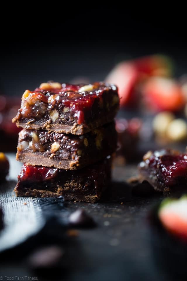 Chocolate Paleo Magic Cookie Bars With Strawberry