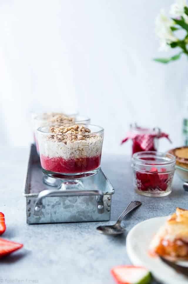 Strawberry Rhubarb Vegan Overnight Oats