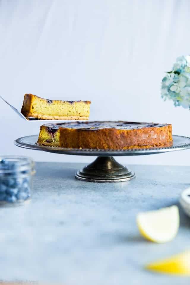 Lemon-Turmeric Cheesecake With Blueberries