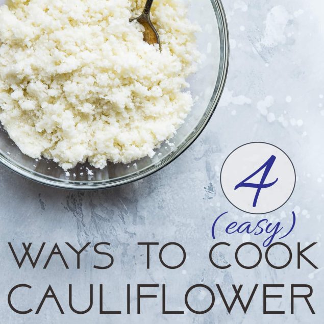 4 Easy Ways to Cook Cauliflower Rice - Ever wondered how to cook cauliflower rice without a microwave? Here are 4 simple and healthy ways to do it! | Foodfaithfitness.com | @FoodFaithFit