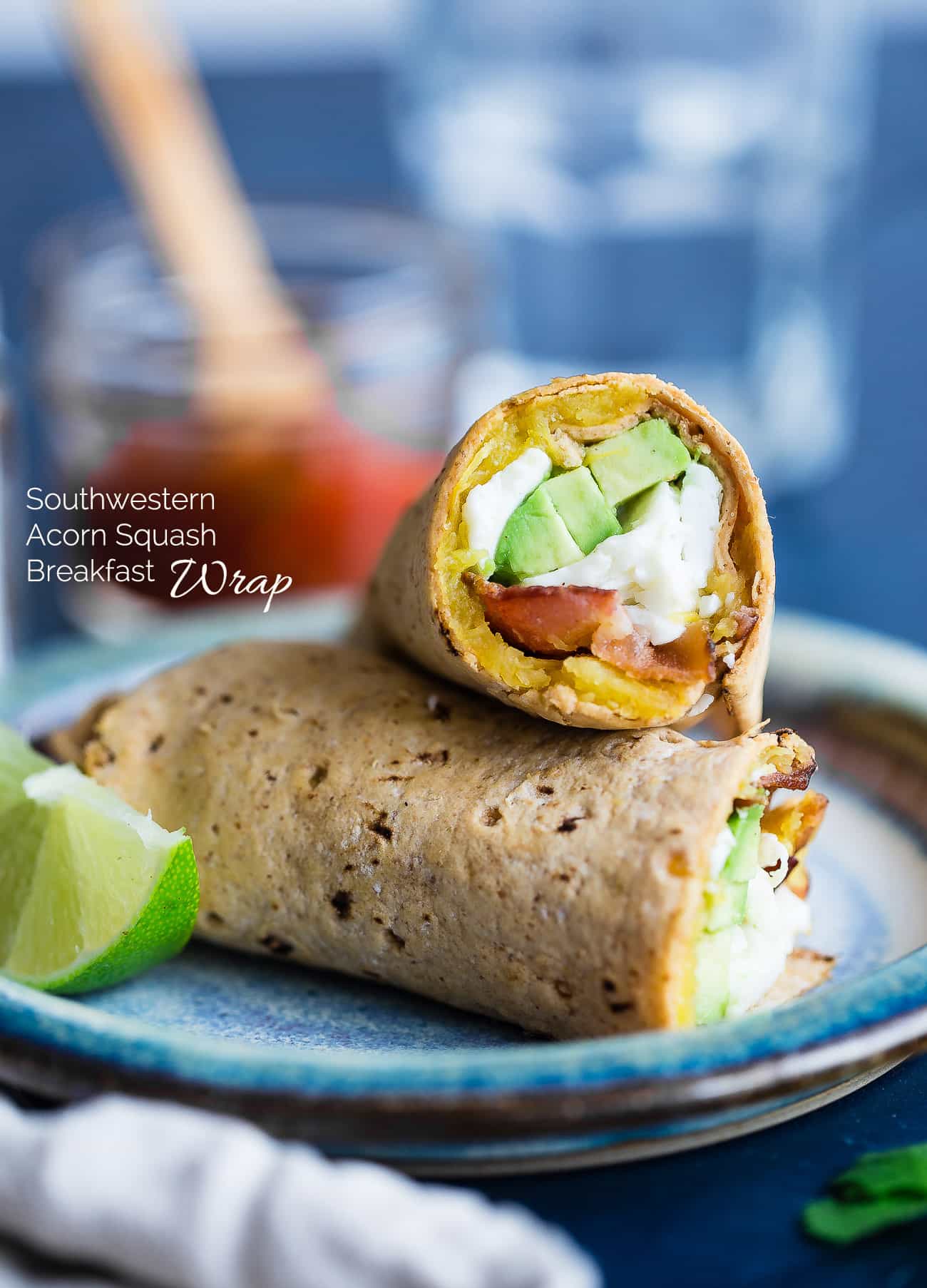 Southwestern Breakfast Burrito - A delicious, gluten free and protein packed breakfast for busy mornings that uses taco seasoned, roasted acorn squash to give it a sweet and spicy flavor! | Foodfaithfitness.com | @FoodFaithFit