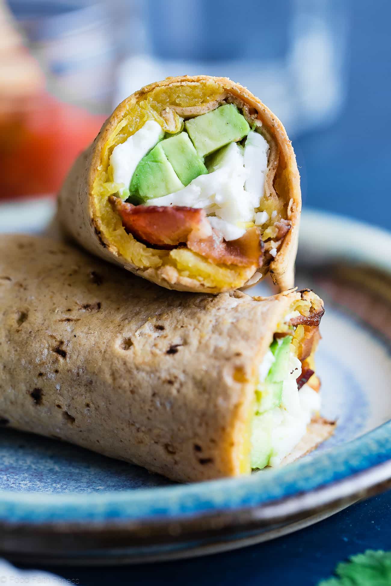 Southwestern Breakfast Burrito - A delicious, gluten free and protein packed breakfast for busy mornings that uses taco seasoned, roasted acorn squash to give it a sweet and spicy flavor! | Foodfaithfitness.com | @FoodFaithFit