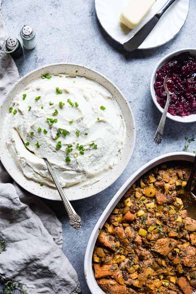 Healthy Garlic Mashed Cauliflower Potatoes