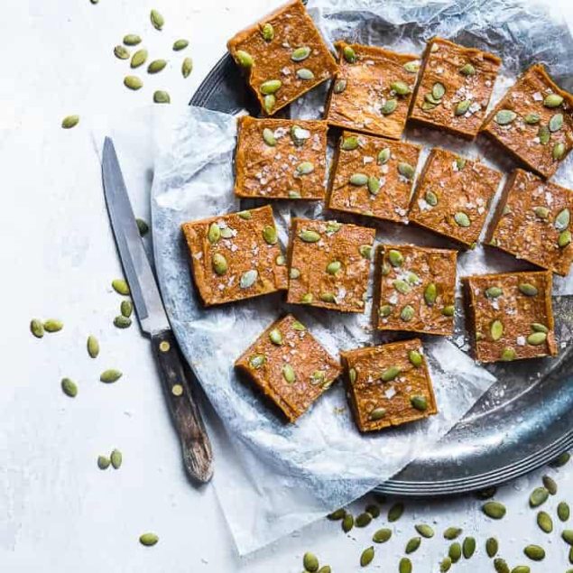 Sugar Free Vegan Pumpkin Freezer Fudge - This paleo pumpkin fudge requires only a few minutes to make and is naturally sweetened with dates! It's gluten, grain and dairy free and SO creamy! | Foodfaithfitness.com | @FoodFaithFit
