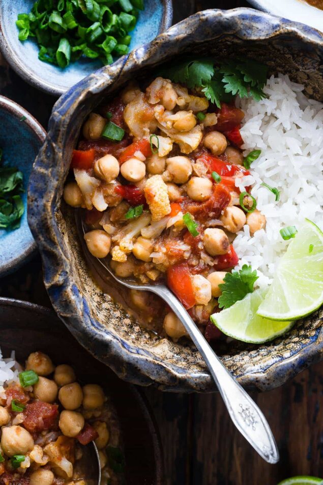 Easy Vegan Cauliflower Chickpea Curry | Food Faith Fitness
