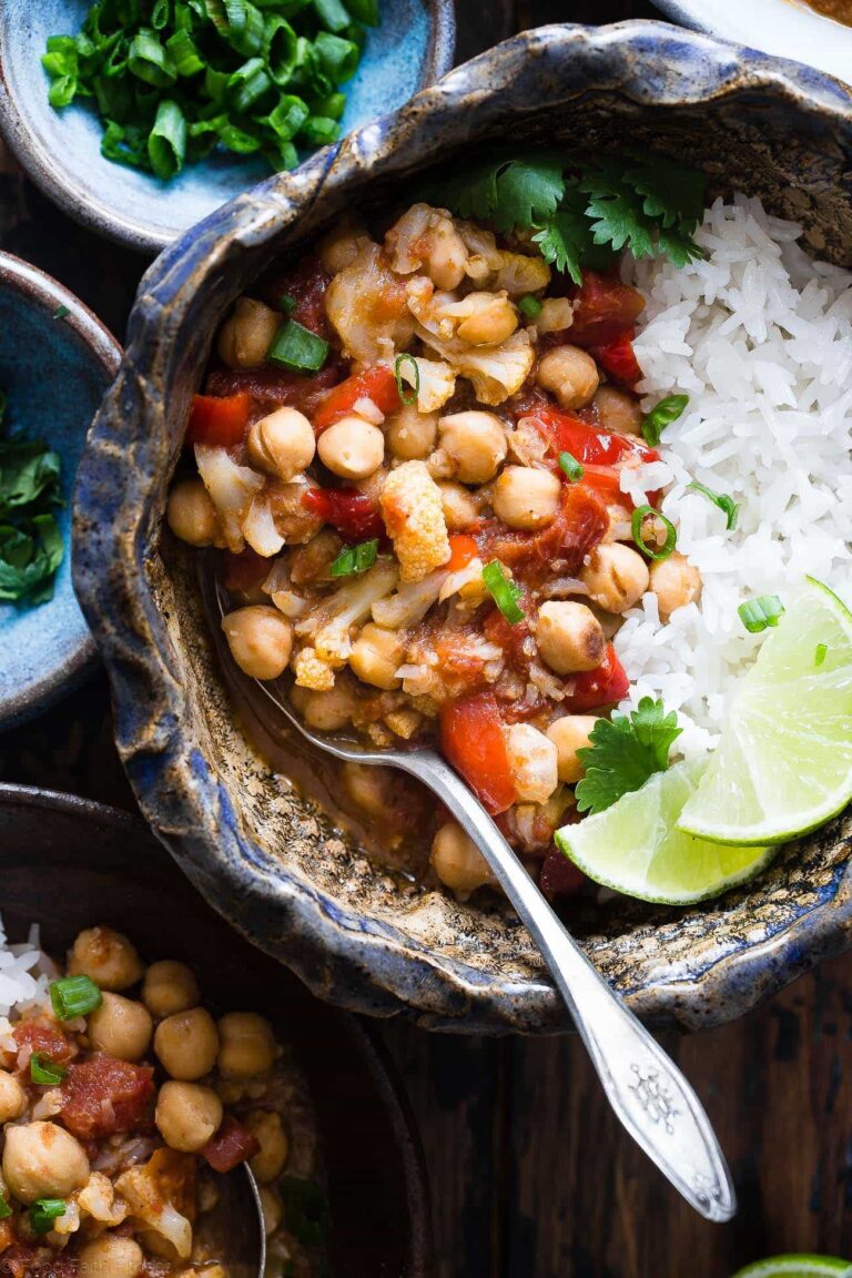 Easy Vegan Cauliflower Chickpea Curry | Food Faith Fitness