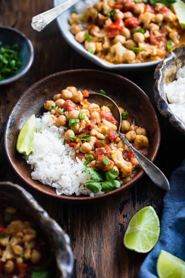 Easy Vegan Cauliflower Chickpea Curry | Food Faith Fitness