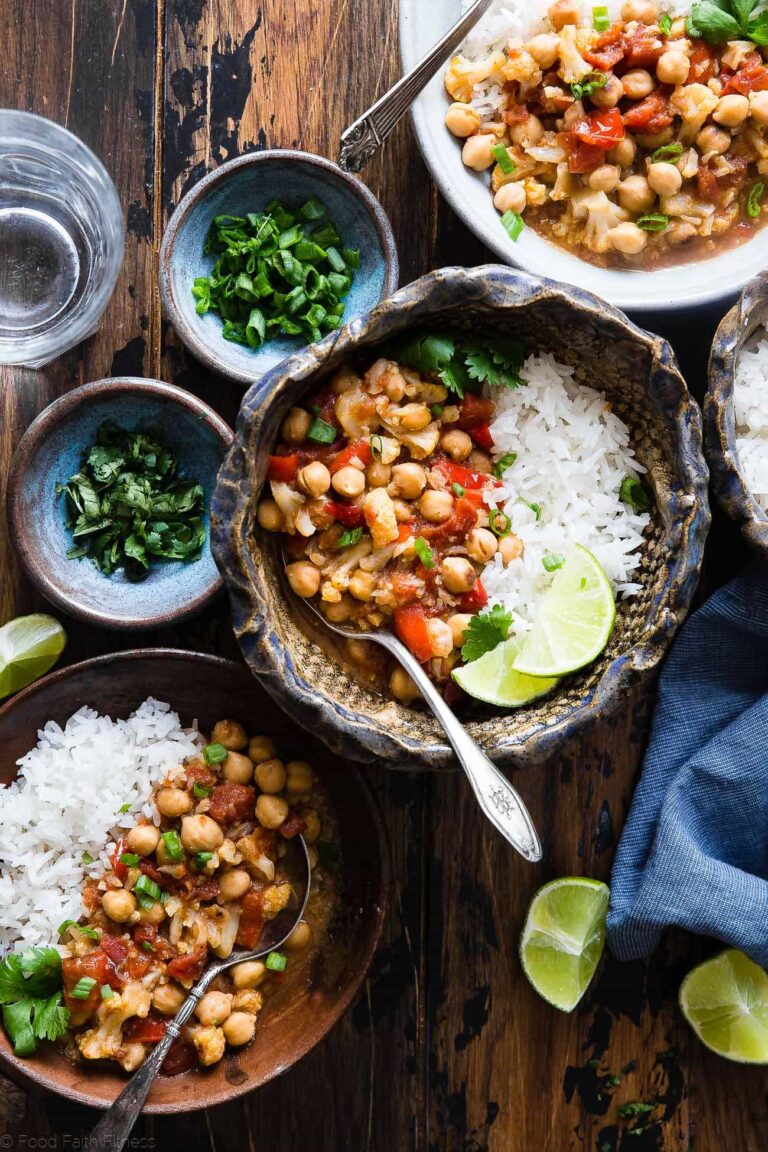 Easy Vegan Cauliflower Chickpea Curry | Food Faith Fitness