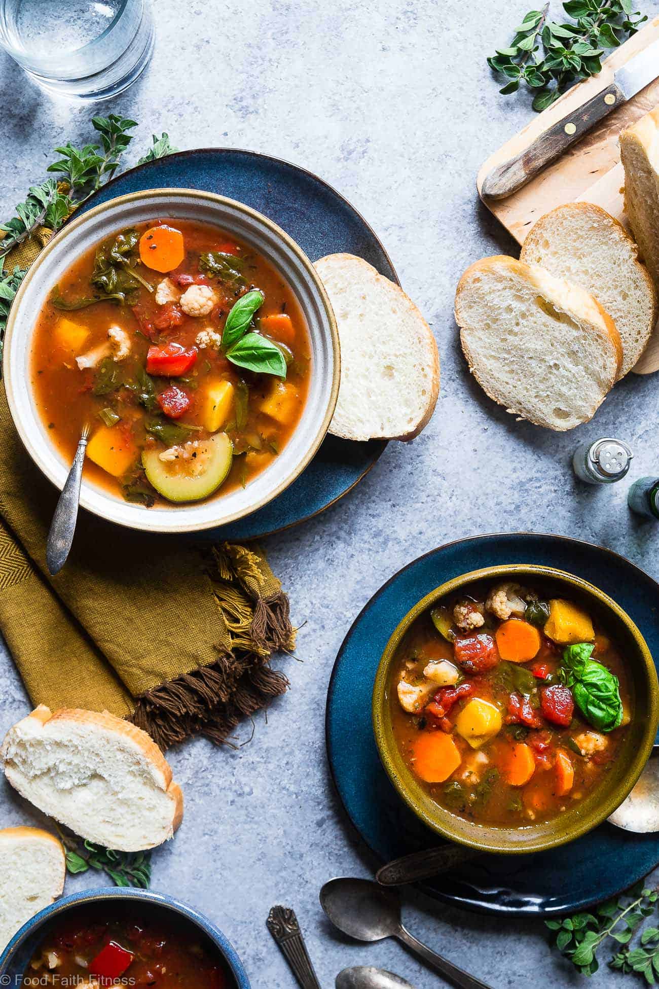 Easy Homemade Crockpot Vegetable Soup Recipe - Let the crockpot do the work for you with this simple soup that is a whole30, paleo and vegan dinner with only 1 SmartPoint and 85 calories! A family friendly dinner for busy weeknights that will please the pickiest of eaters! | Foodfaithfitness.com | @FoodFaithFit