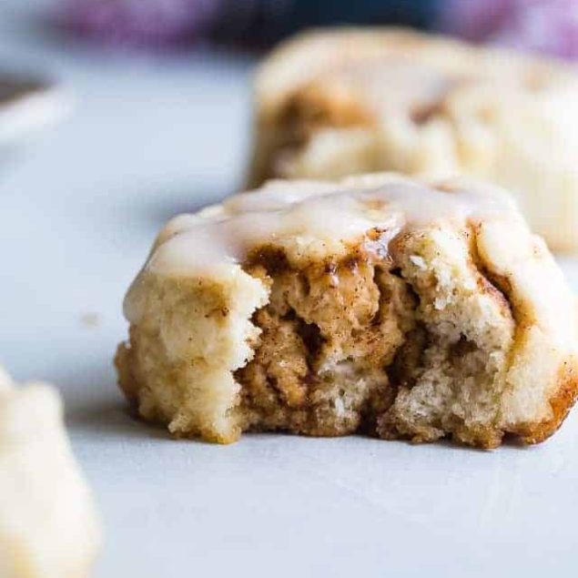 The BEST Easy Dairy Free Gluten Free Vegan Cinnamon Rolls - You will never believe that these Cinnamon Rolls are better for you, gluten free/dairy free/egg free and under 200 calories! Soft, tender and perfectly sweet and spicy! | #Foodfaithfitness | #Glutenfree #Healthy #Vegan #DairyFree #EggFree