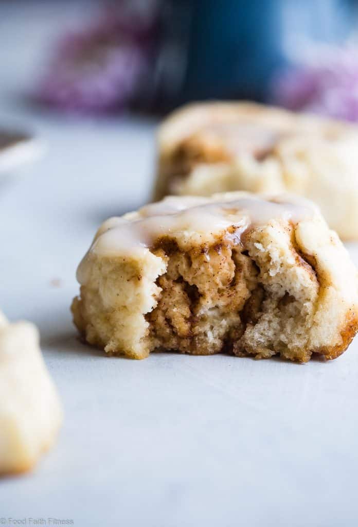 The BEST Easy Dairy Free Gluten Free Vegan Cinnamon Rolls - You will never believe that these Cinnamon Rolls are better for you, gluten free/dairy free/egg free and under 200 calories! Soft, tender and perfectly sweet and spicy! | #Foodfaithfitness | #Glutenfree #Healthy #Vegan #DairyFree #EggFree