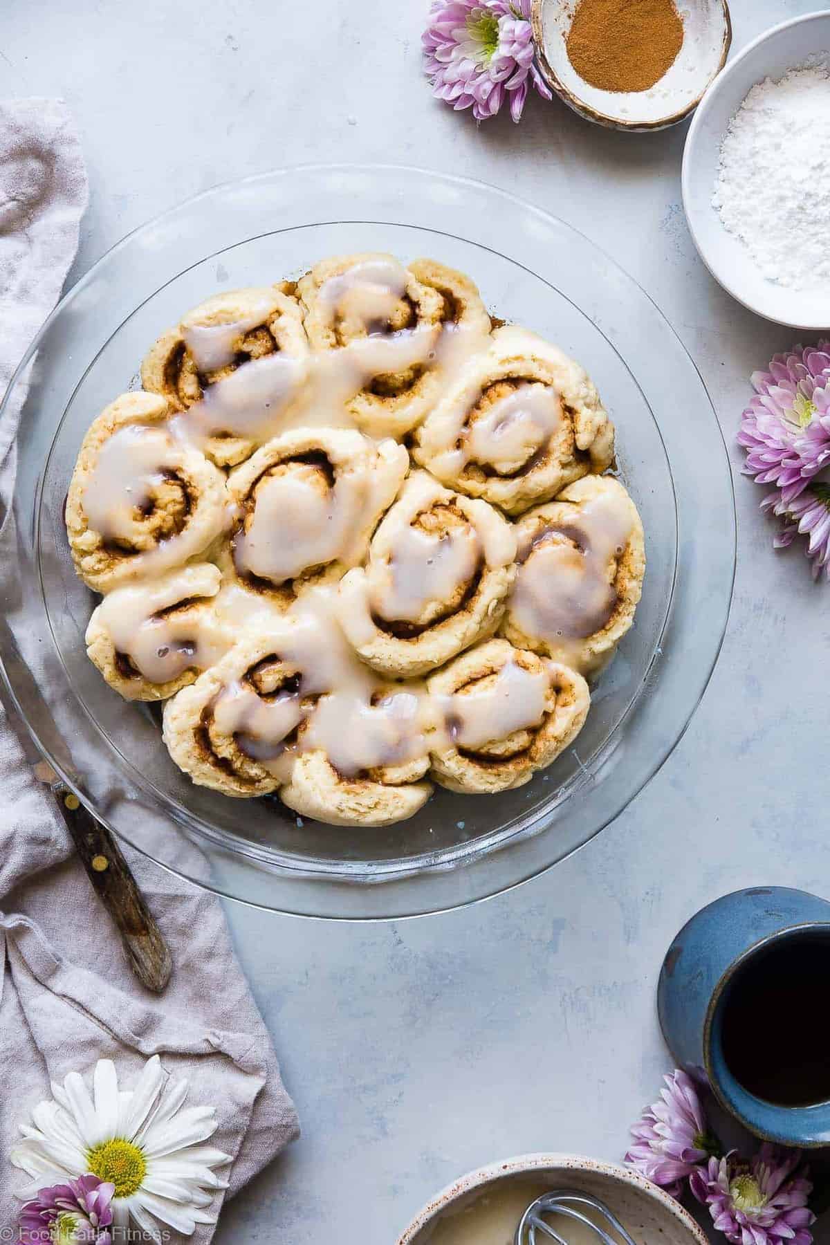 The BEST Easy Dairy Free Gluten Free Vegan Cinnamon Rolls - You will never believe that these Cinnamon Rolls are better for you, gluten free/dairy free/egg free and under 200 calories! Soft, tender and perfectly sweet and spicy! | #Foodfaithfitness | #Glutenfree #Healthy #Vegan #DairyFree #EggFree