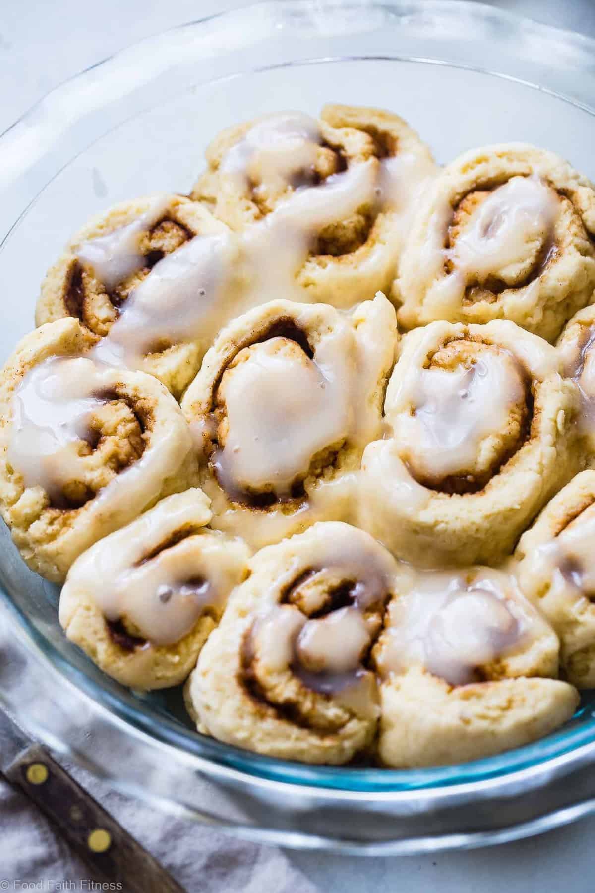 The BEST Easy Dairy Free Gluten Free Vegan Cinnamon Rolls - You will never believe that these Cinnamon Rolls are better for you, gluten free/dairy free/egg free and under 200 calories! Soft, tender and perfectly sweet and spicy! | #Foodfaithfitness | #Glutenfree #Healthy #Vegan #DairyFree #EggFree